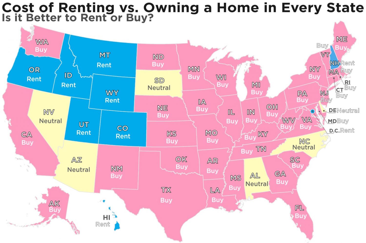 The Costs Of Renting Vs. Buying A Home In Each State, Mapped KW Utah